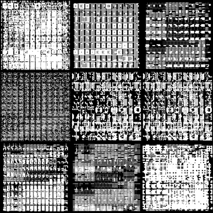 Gamma asemic square pattern asset pack / 10 loops