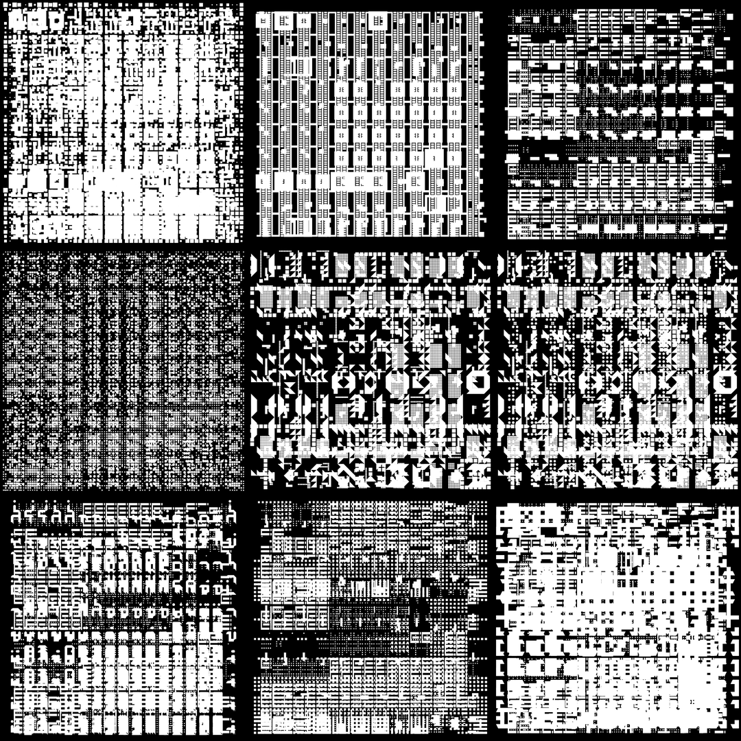 Iota asemic square pattern asset pack / 9 loops
