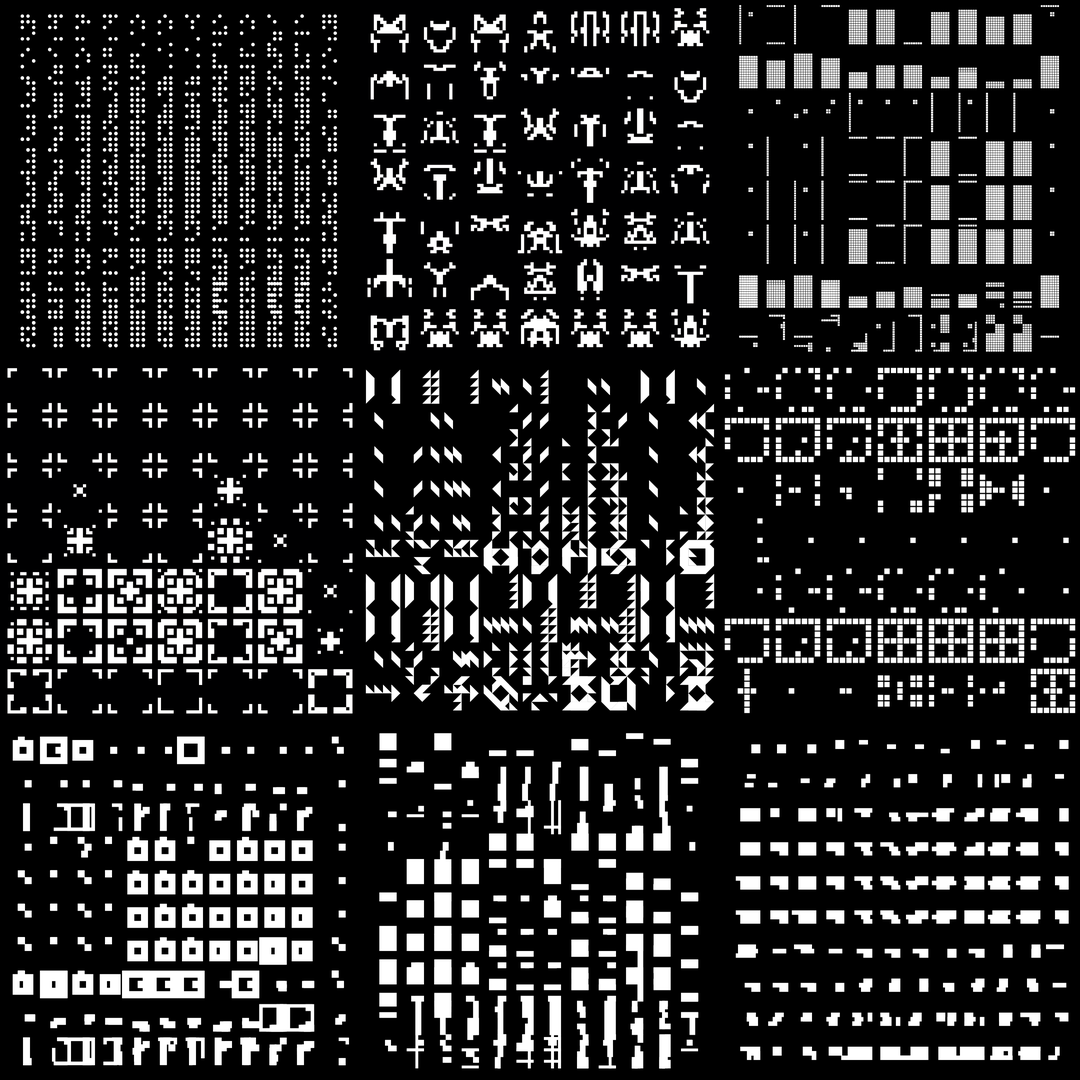 Kappa asemic square pattern asset pack / 9 loops