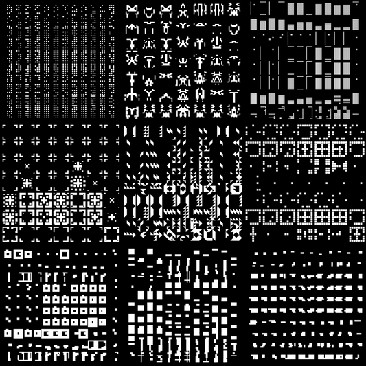 Kappa asemic square pattern asset pack / 9 loops