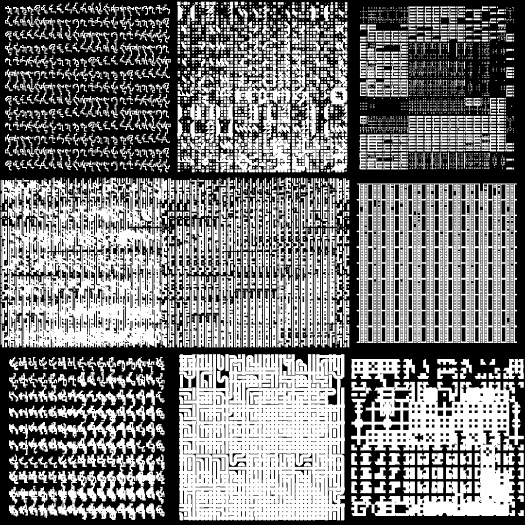 Lambda asemic square pattern asset pack / 10 loops