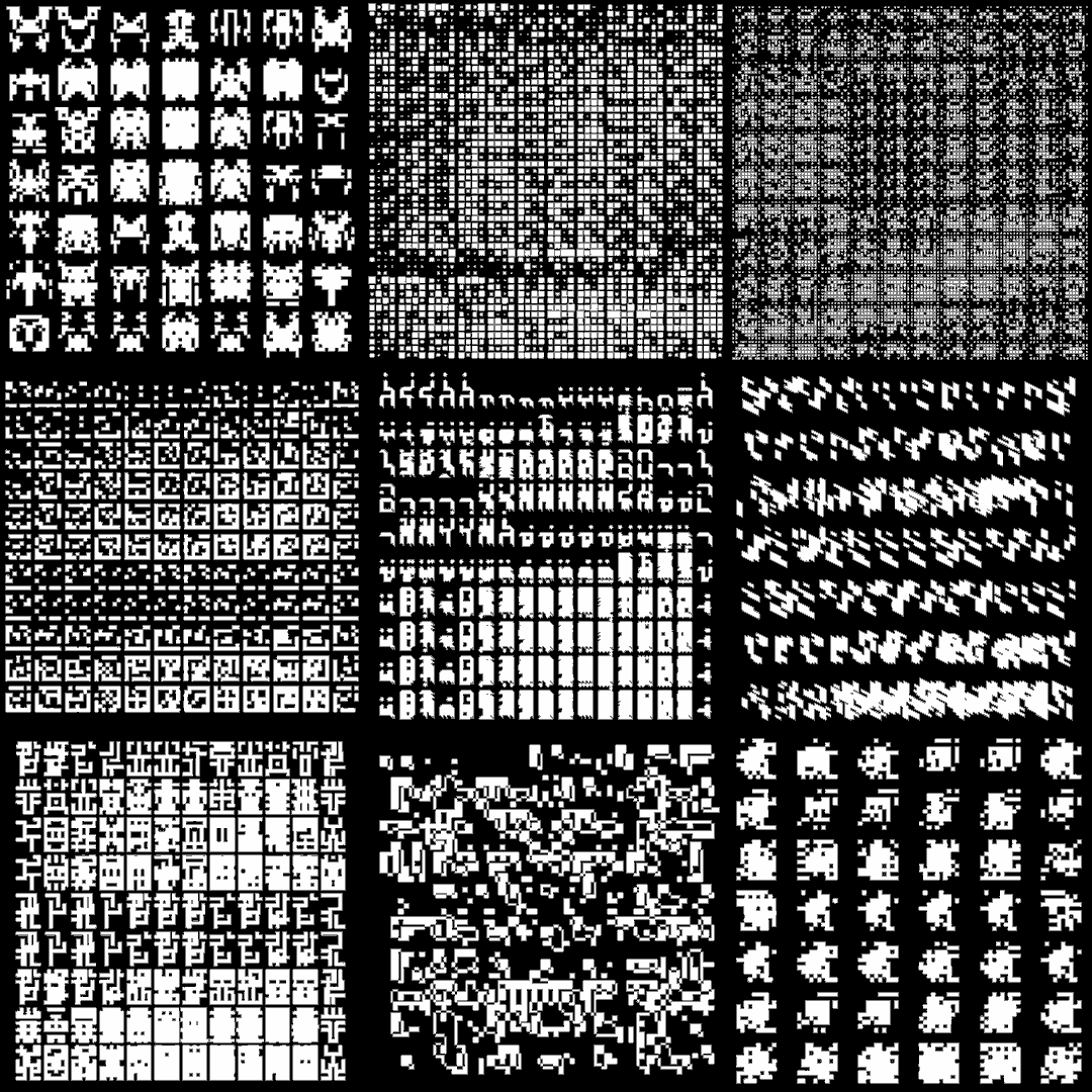 Mu asemic square pattern asset pack / 10 loops