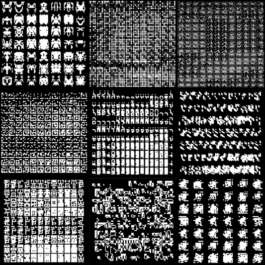 Mu asemic square pattern asset pack / 10 loops