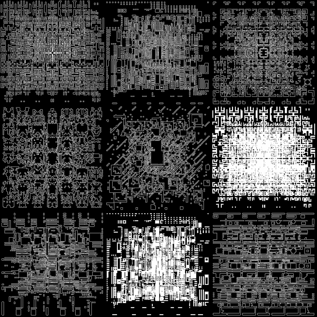 Theta asemic square pattern asset pack / 18 loops