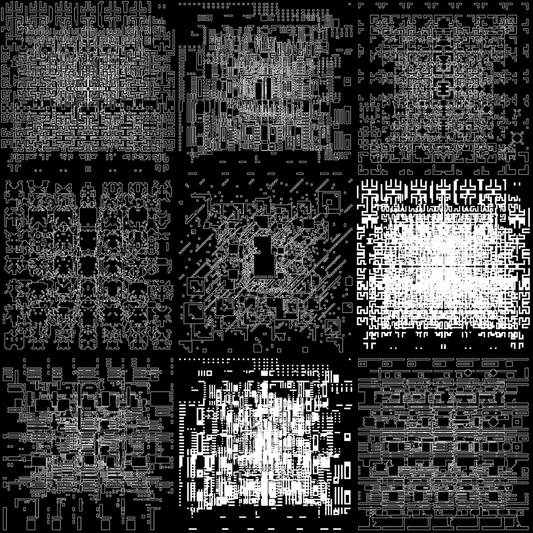 Theta asemic square pattern asset pack / 18 loops