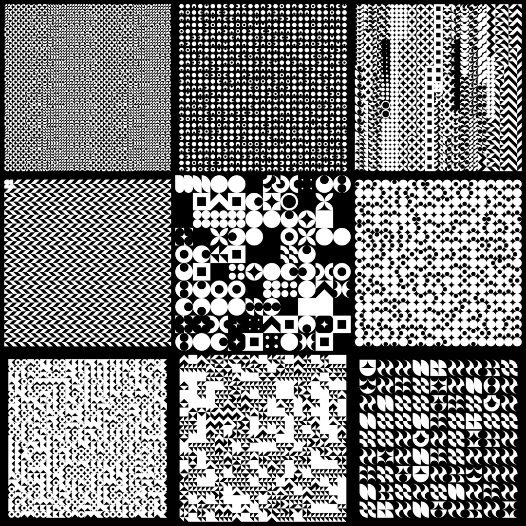 Zeta asemic square pattern asset pack / 10 loops