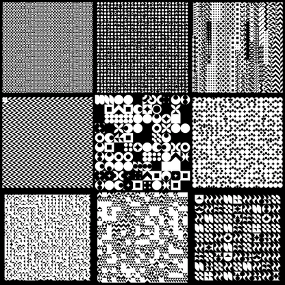 Zeta asemic square pattern asset pack / 10 loops