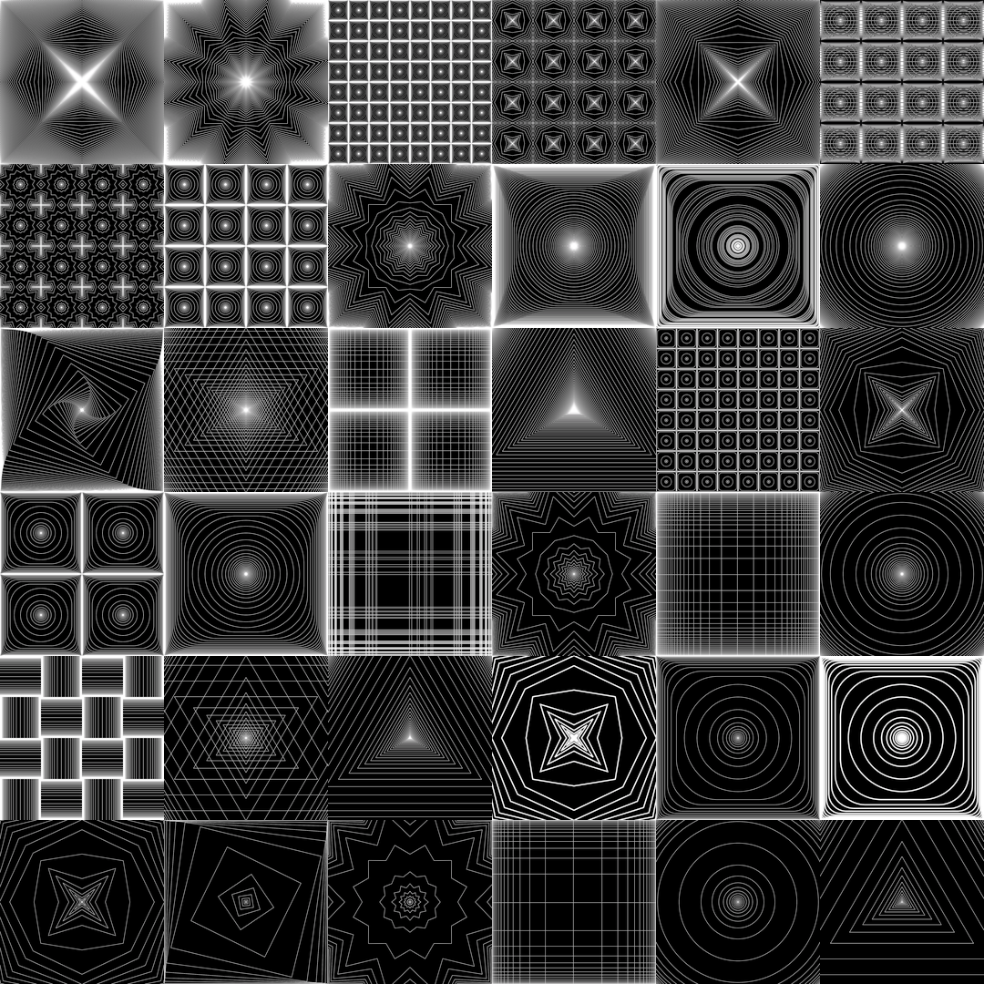 Square pattern asset bundle / 64 loops