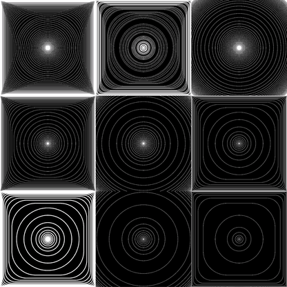 Circular square pattern asset pack / 13 loops