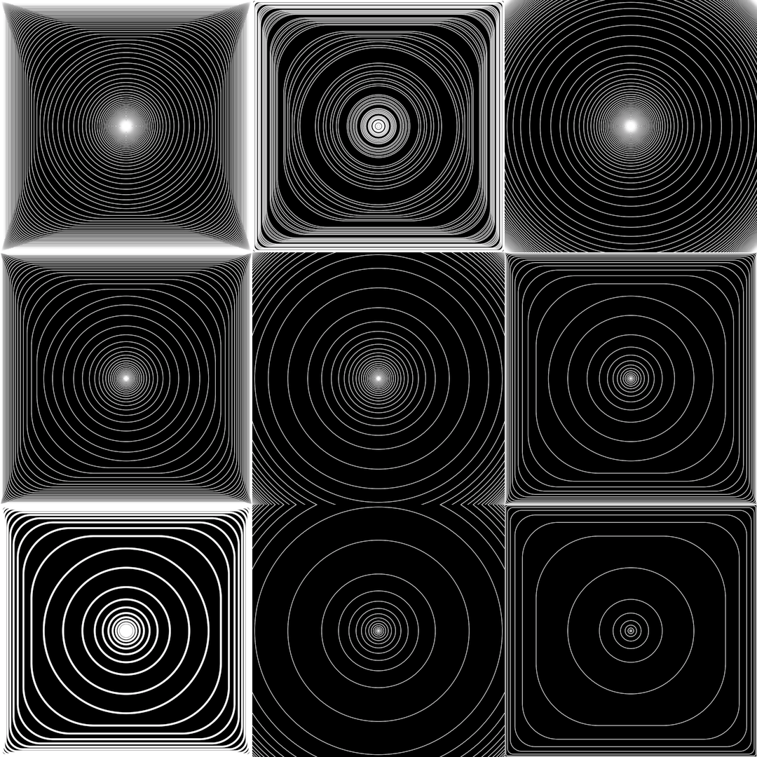 Circular square pattern asset pack / 13 loops