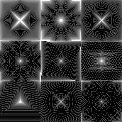 Geometric square pattern asset pack / 22 loops
