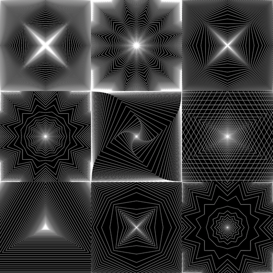 Geometric square pattern asset pack / 22 loops