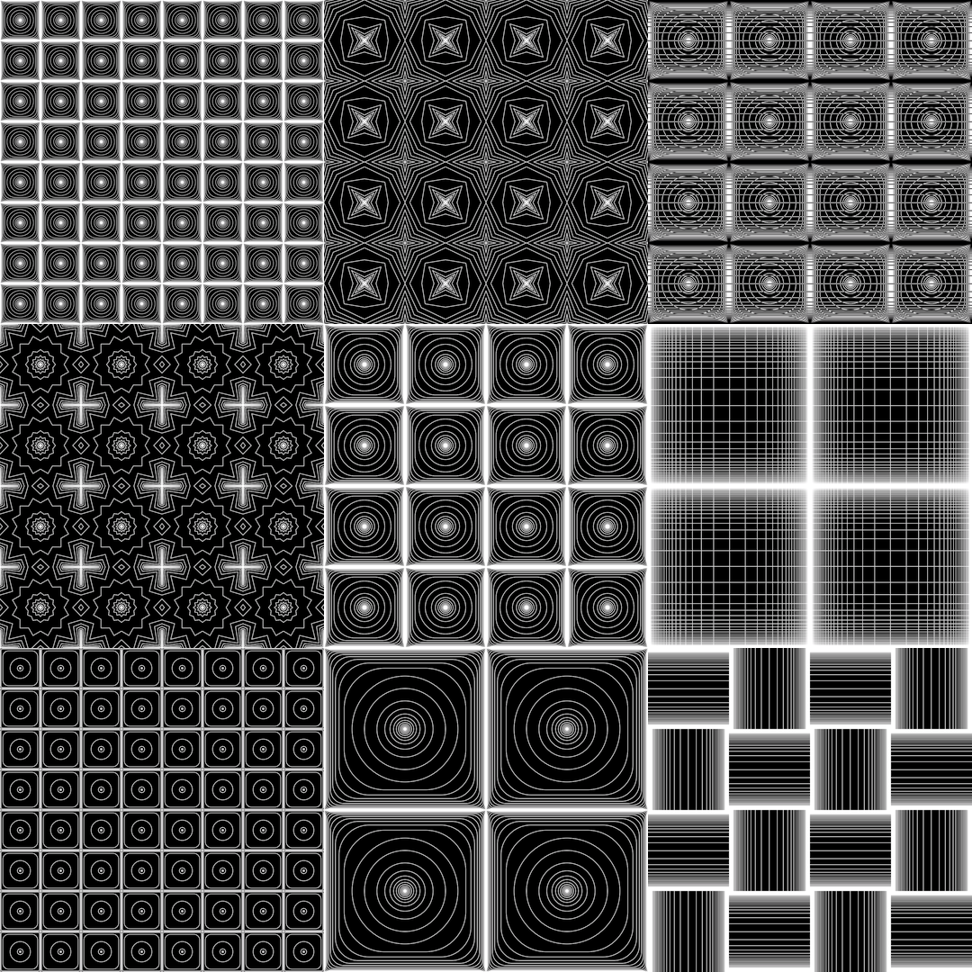 Grid square pattern asset pack / 10 loops