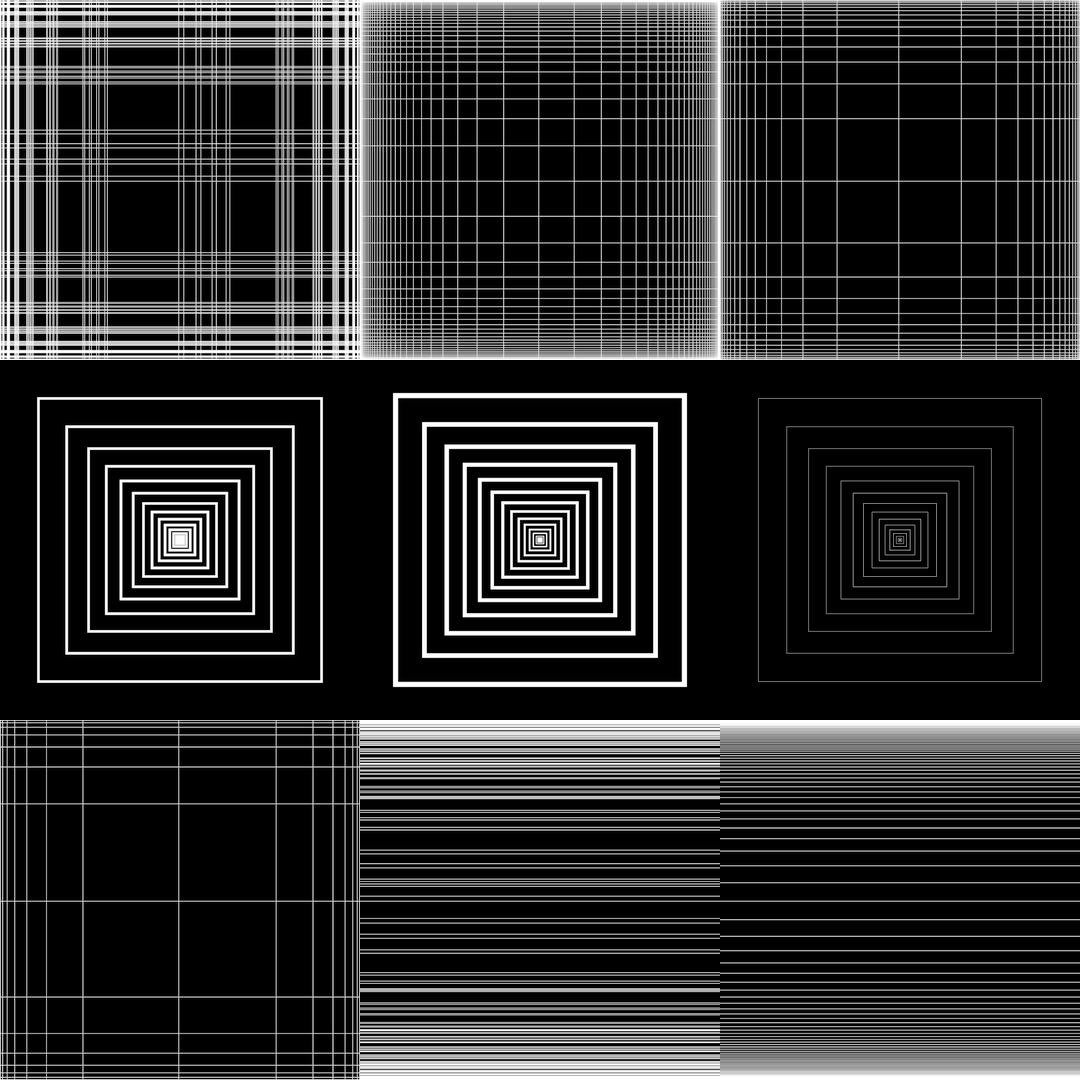 Linear square pattern asset pack / 18 loops