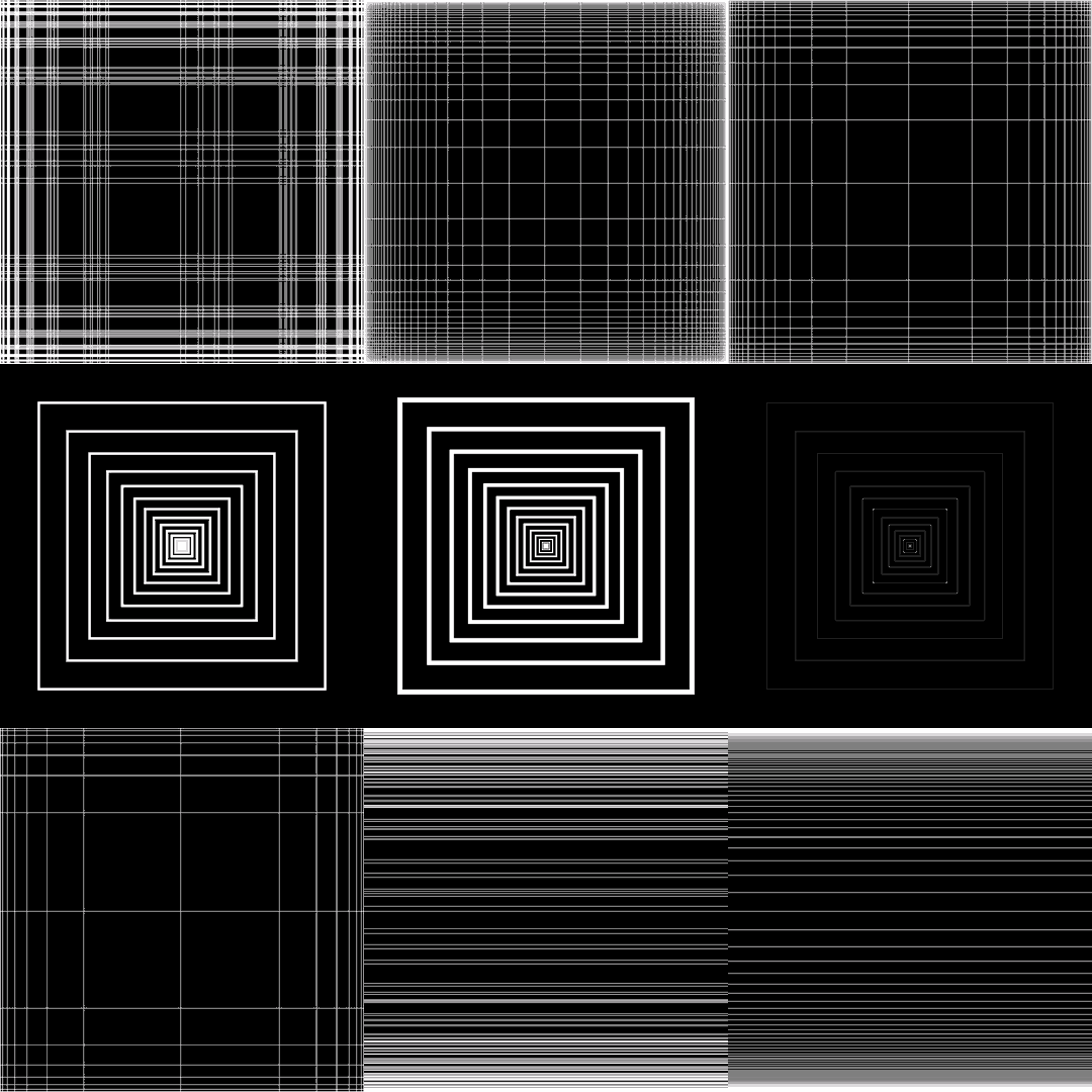 Linear square pattern asset pack / 18 loops