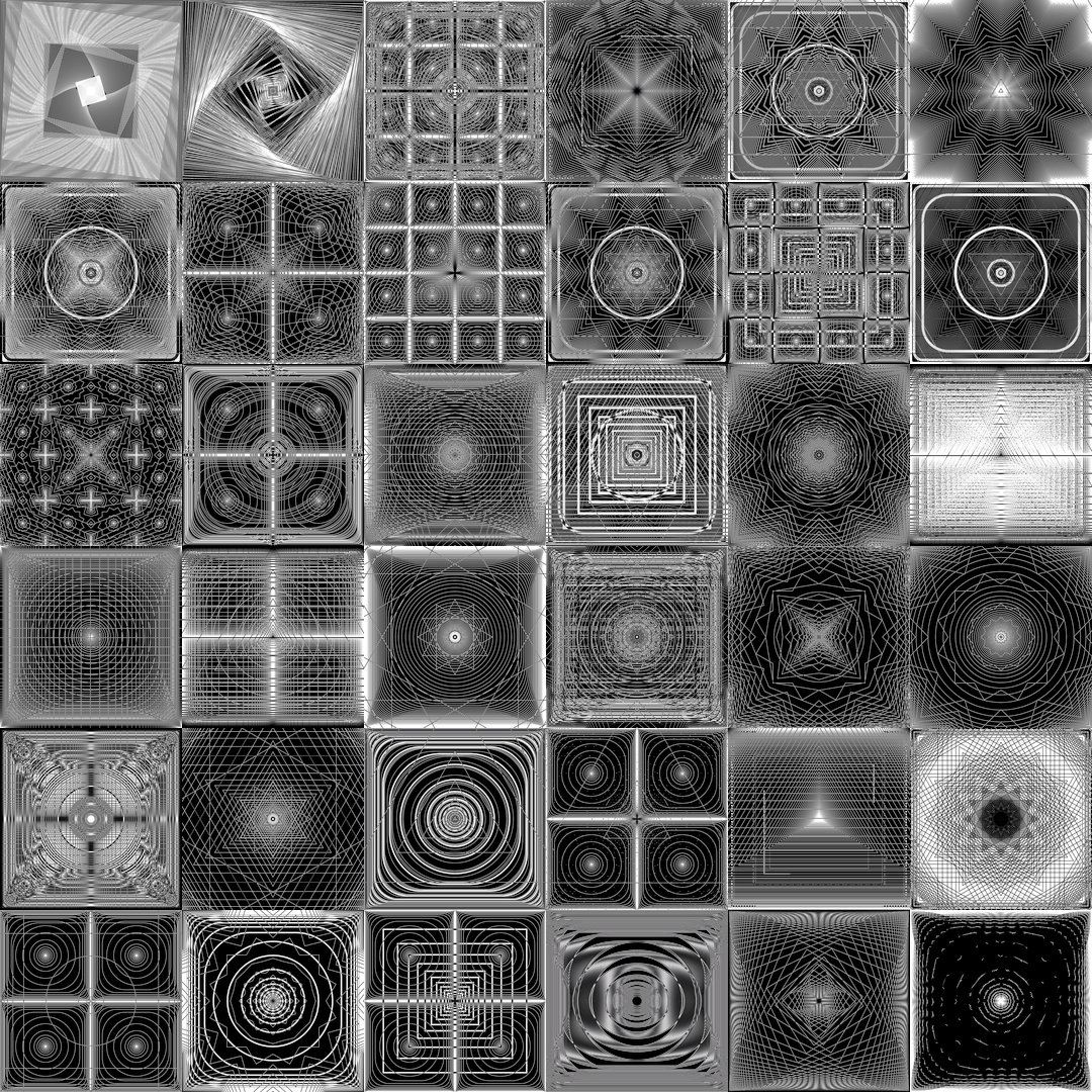 Alpha hybrid square pattern asset pack / 40 loops