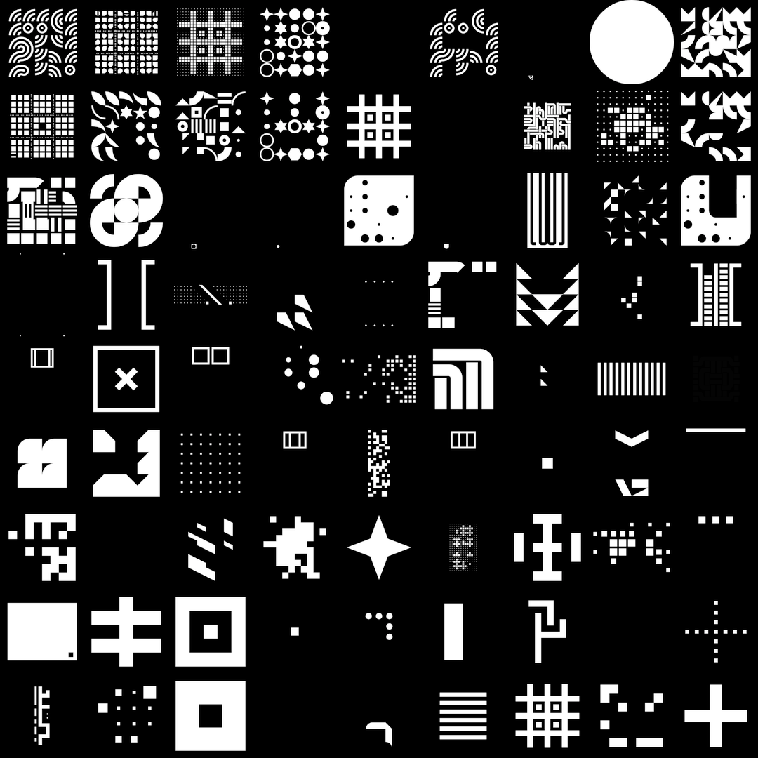 Asemic sprite sequence asset pack / 112 loops