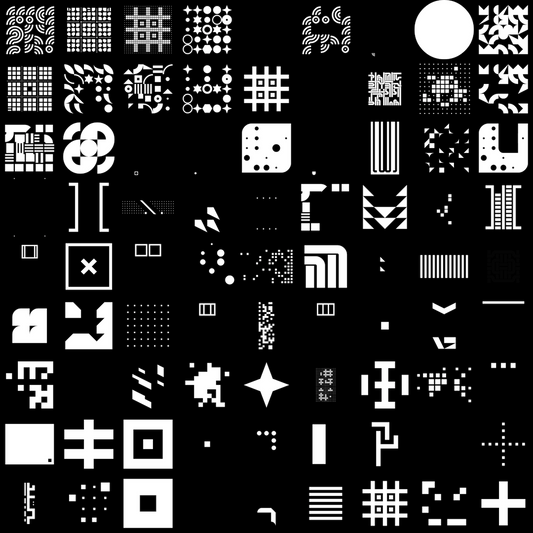 Asemic sprite sequence asset pack / 112 loops