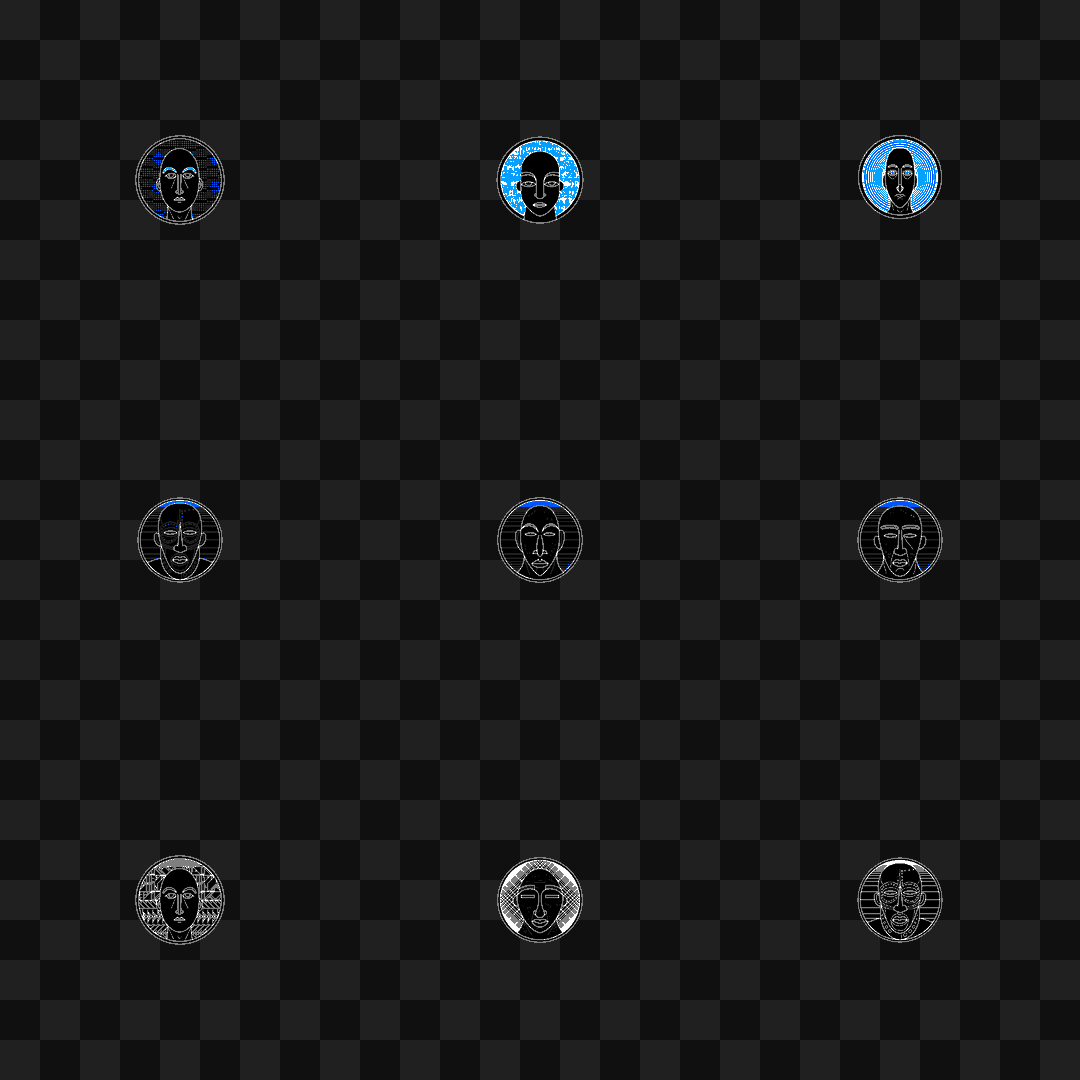 Baldman face asset pack / 23 loops