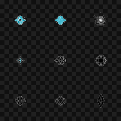 Crystal face asset pack / 19 loops