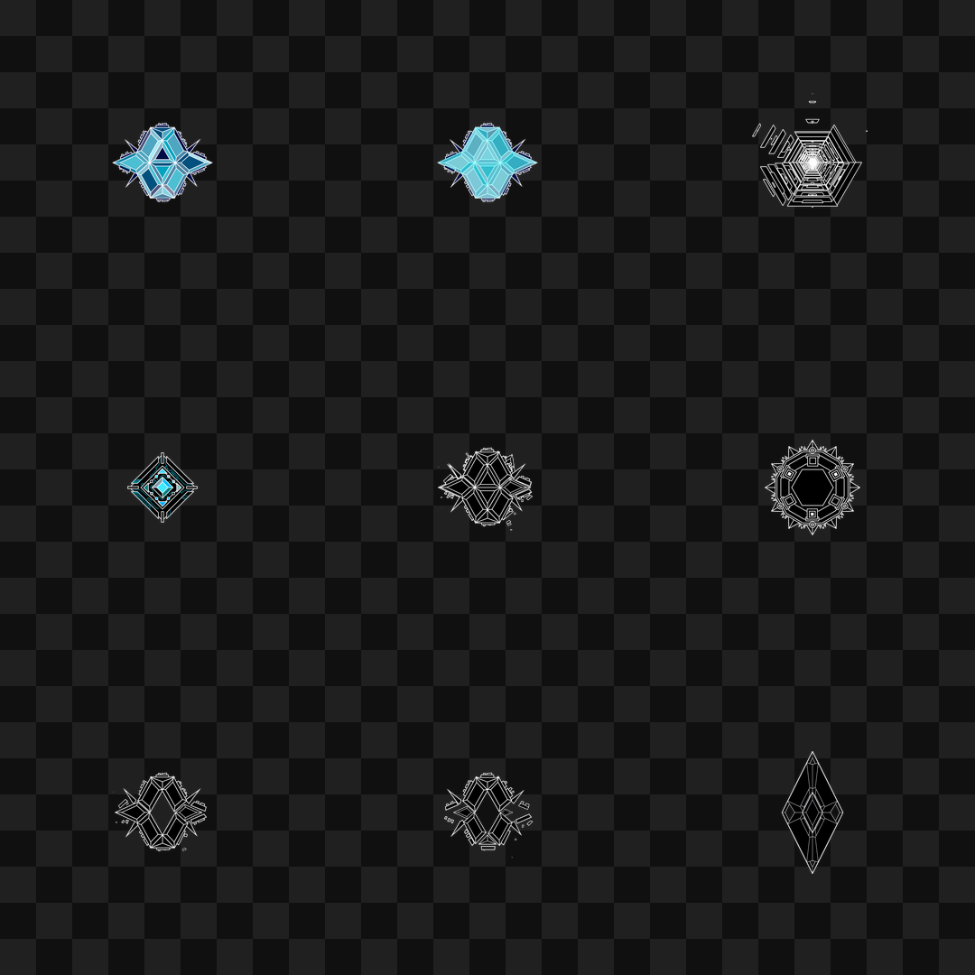 Crystal face asset pack / 19 loops
