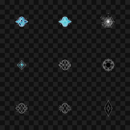 Crystal face asset pack / 19 loops