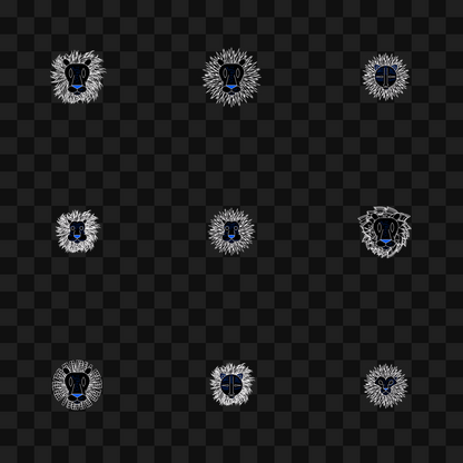 Lion face asset pack / 31 loops