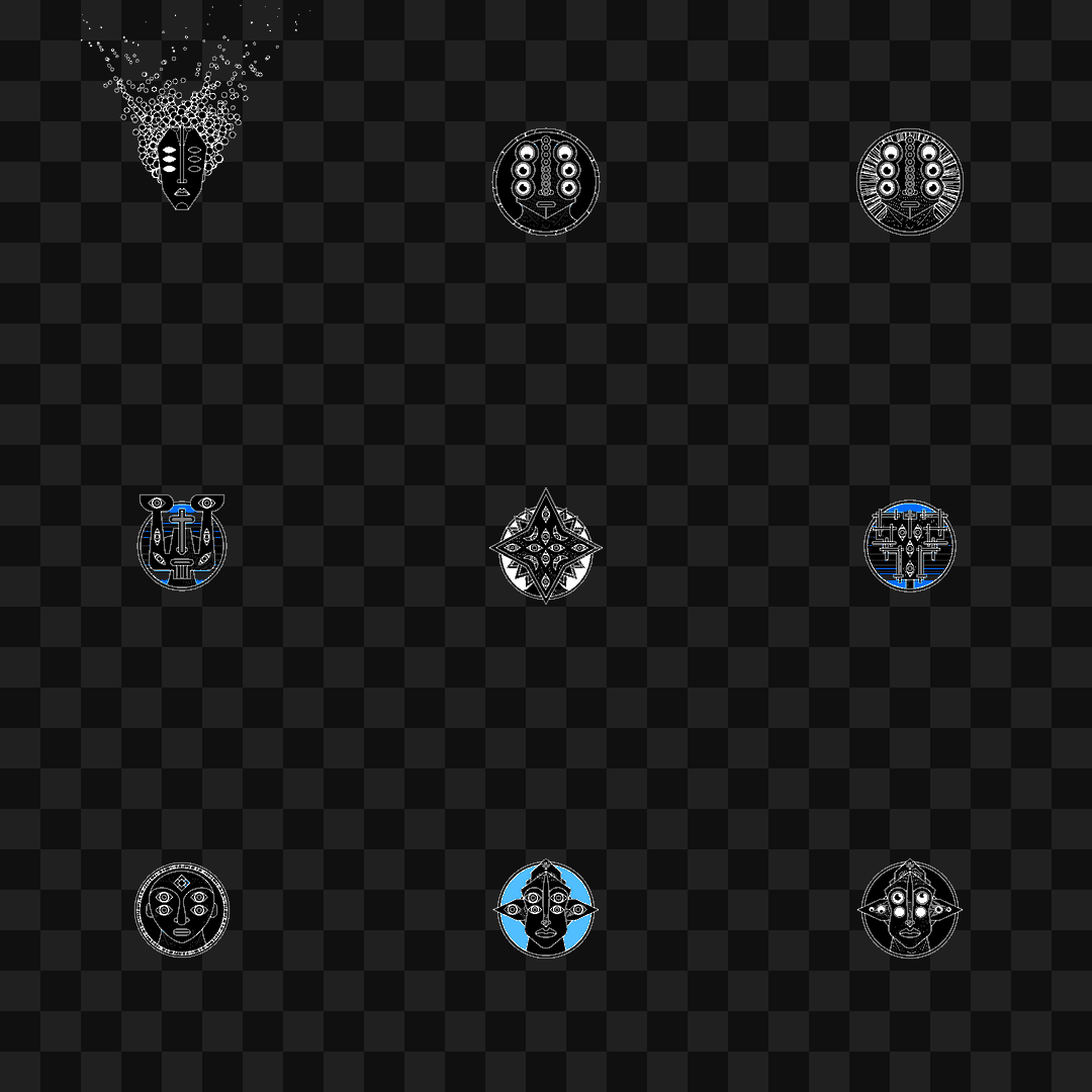 Mask face asset pack / 19 loops