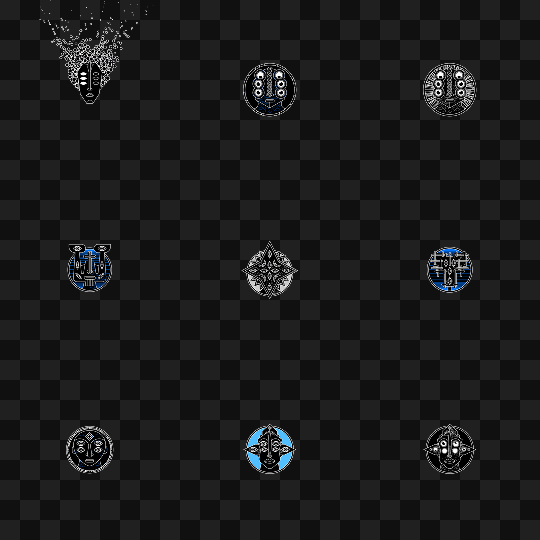 Mask face asset pack / 19 loops