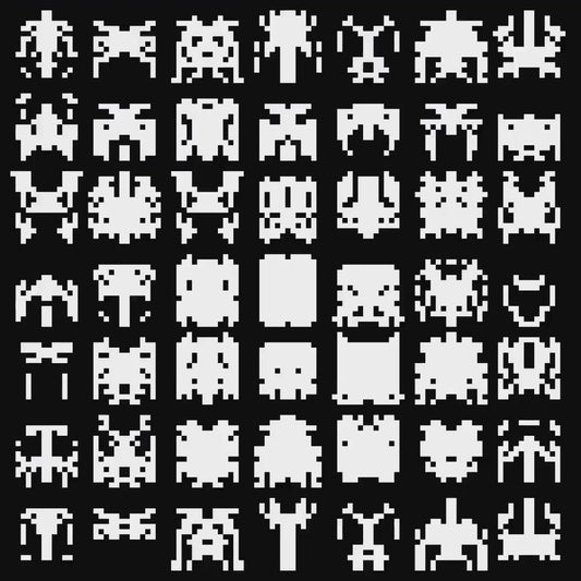 Mu asemic square pattern asset pack / 10 loops