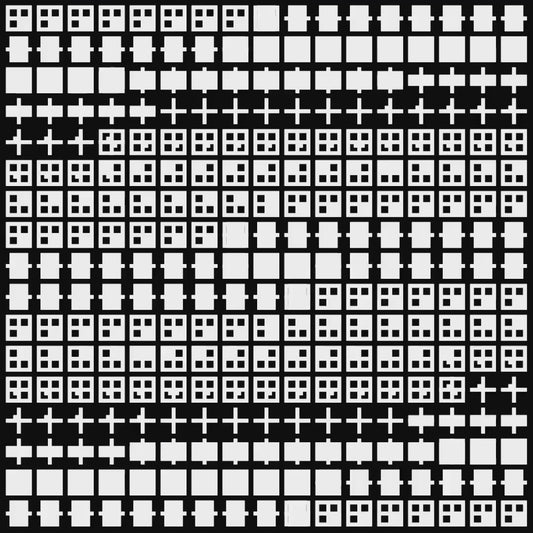 Eta asemic square pattern asset pack / 10 loops