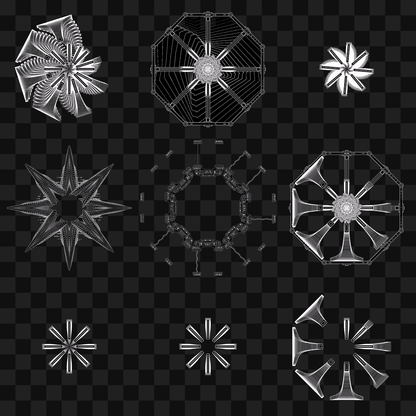 Octogon spinner wheel asset pack / 11 loops