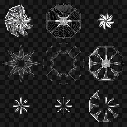 Octogon spinner wheel asset pack / 11 loops