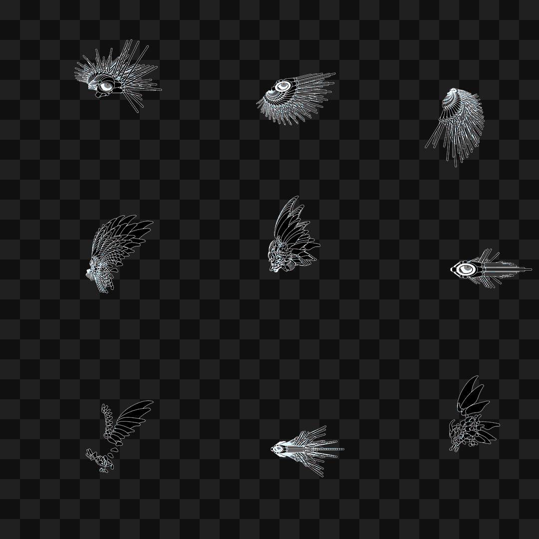 Aqua flap wing asset pack / 10 loops
