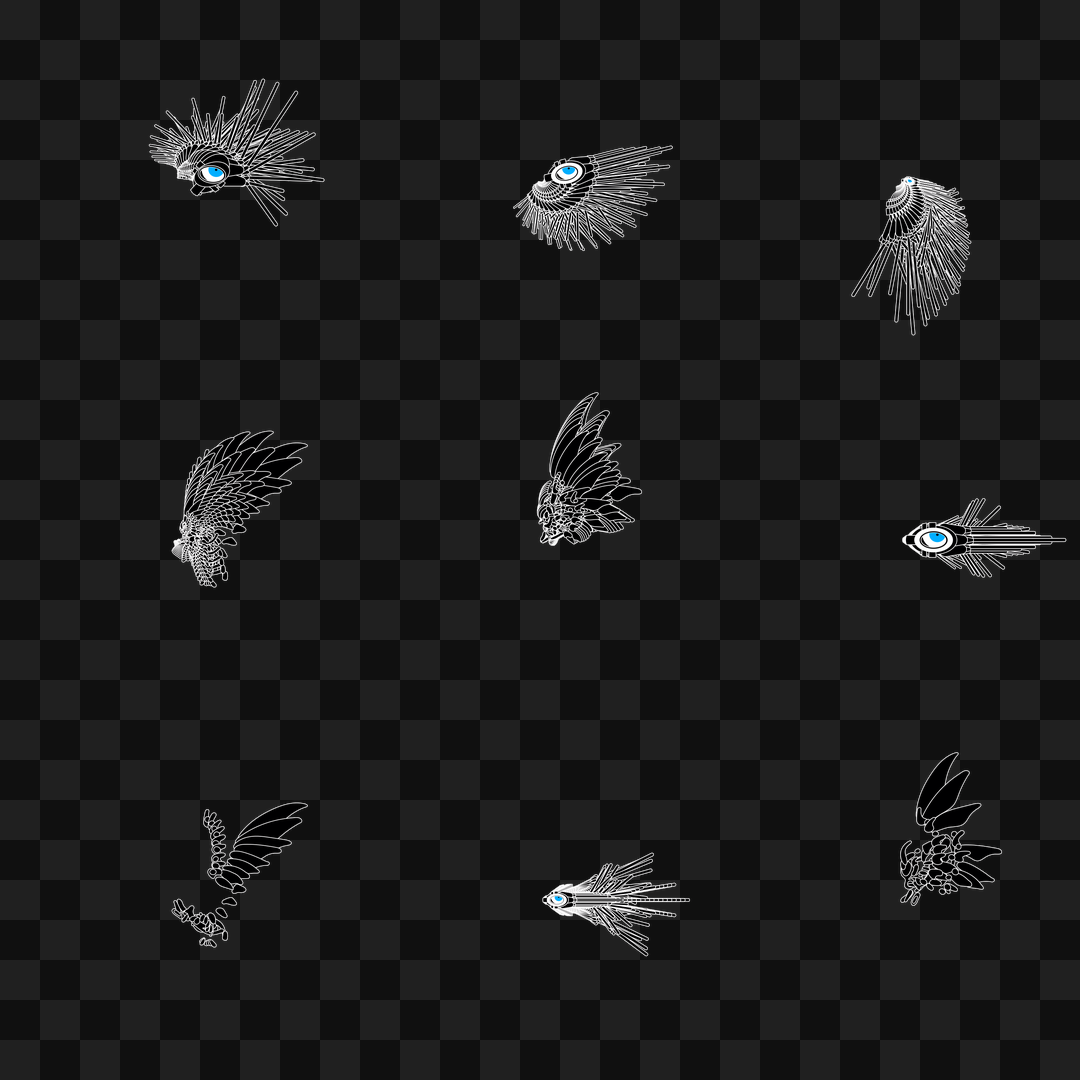 Aqua flap wing asset pack / 10 loops