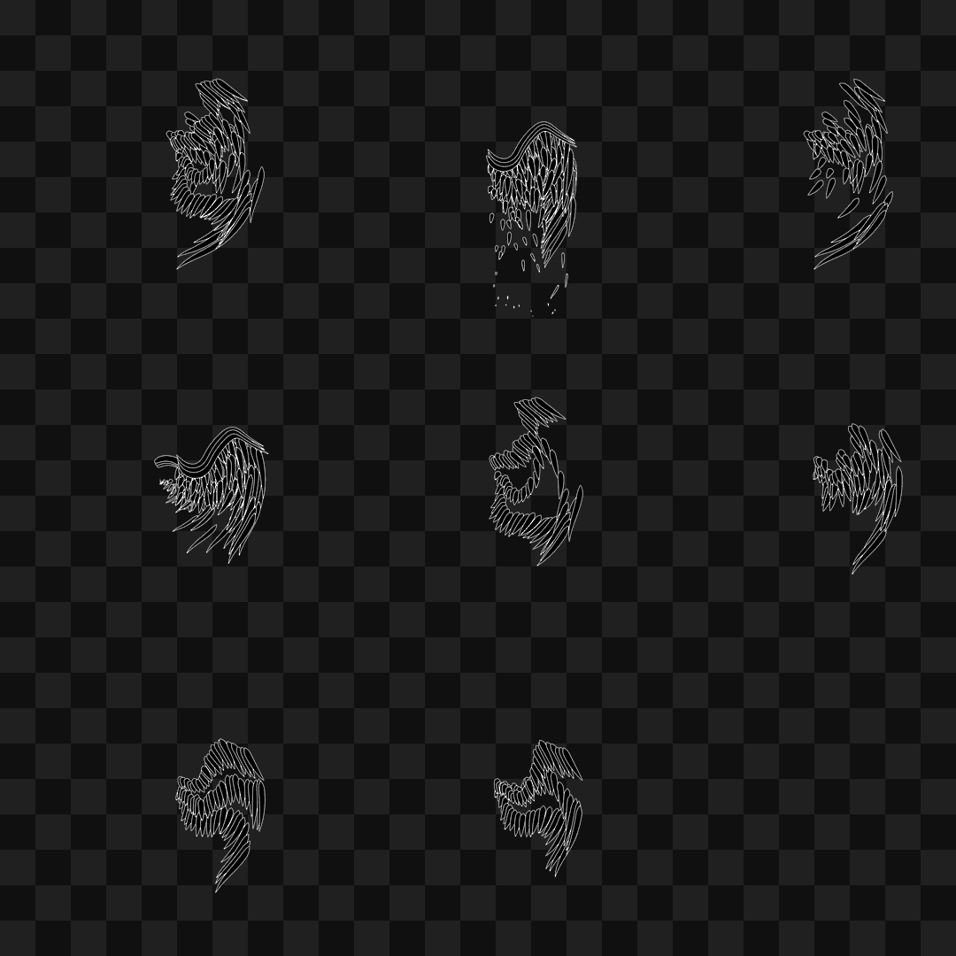 Feather flap wing asset pack / 8 loops