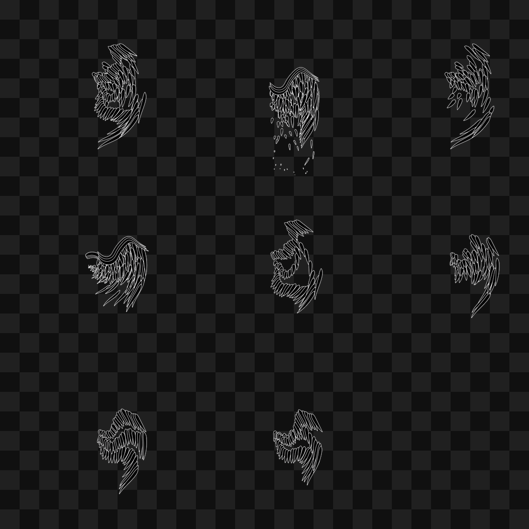 Feather flap wing asset pack / 8 loops