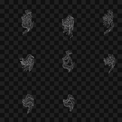 Feather flap wing asset pack / 8 loops