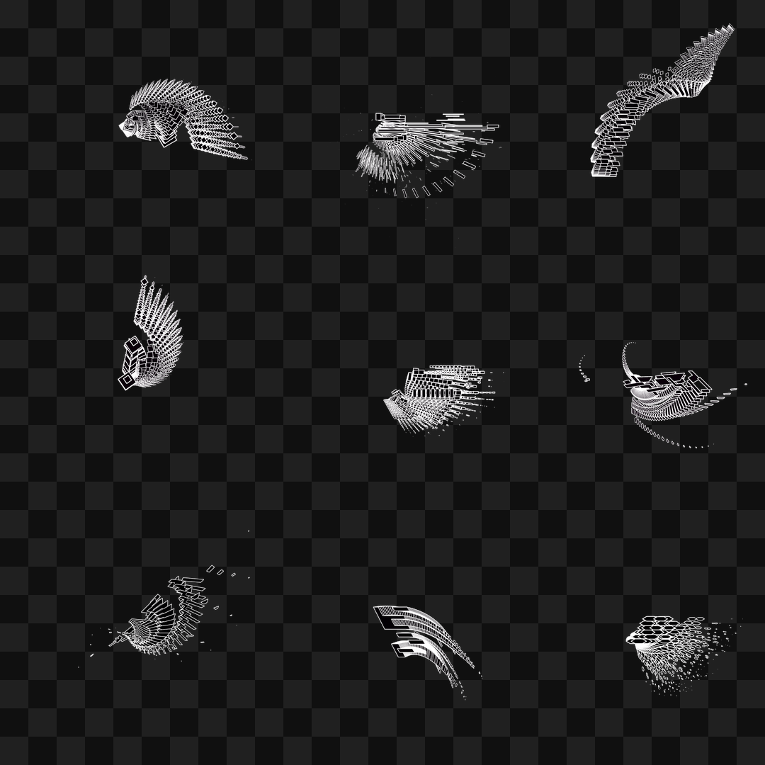 Blocks frag wing asset pack / 17 loops