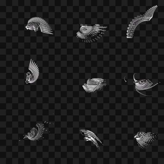 Blocks frag wing asset pack / 17 loops
