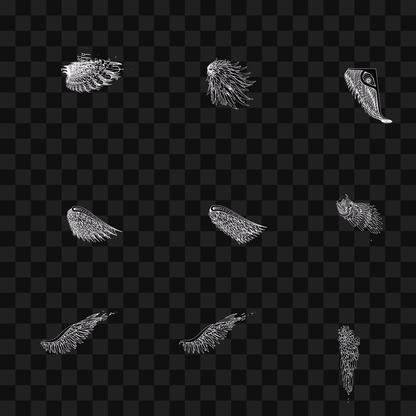 Feather frag wing asset pack / 21 loops
