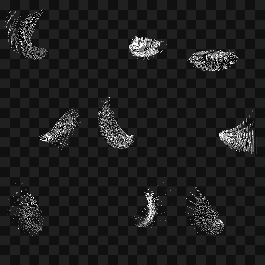 Organic frag wing asset pack / 19 loops
