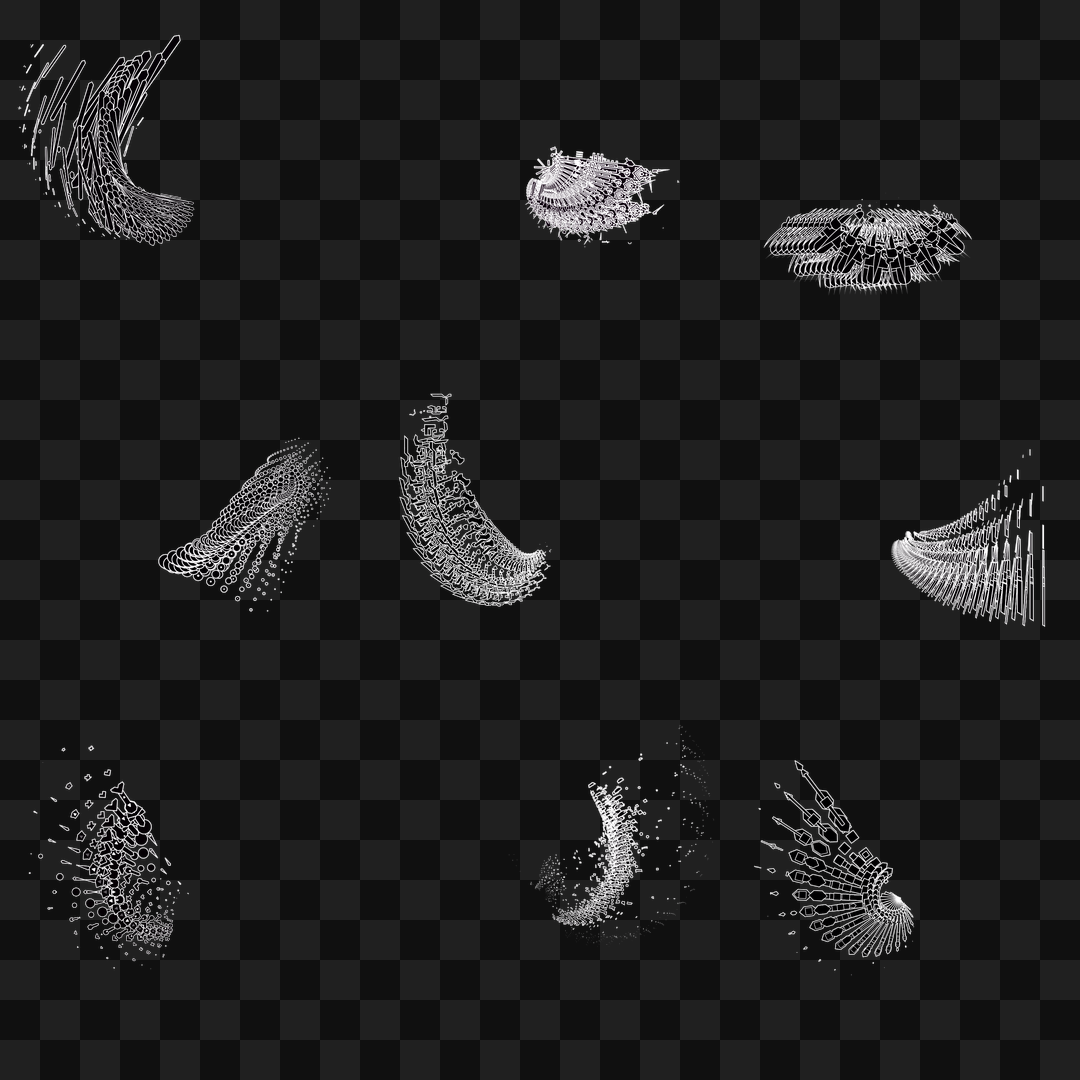 Organic frag wing asset pack / 19 loops