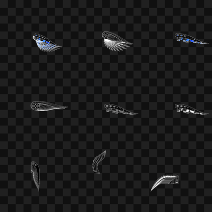 Slim frag wing asset pack / 29 loops