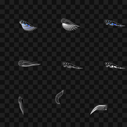 Slim frag wing asset pack / 29 loops
