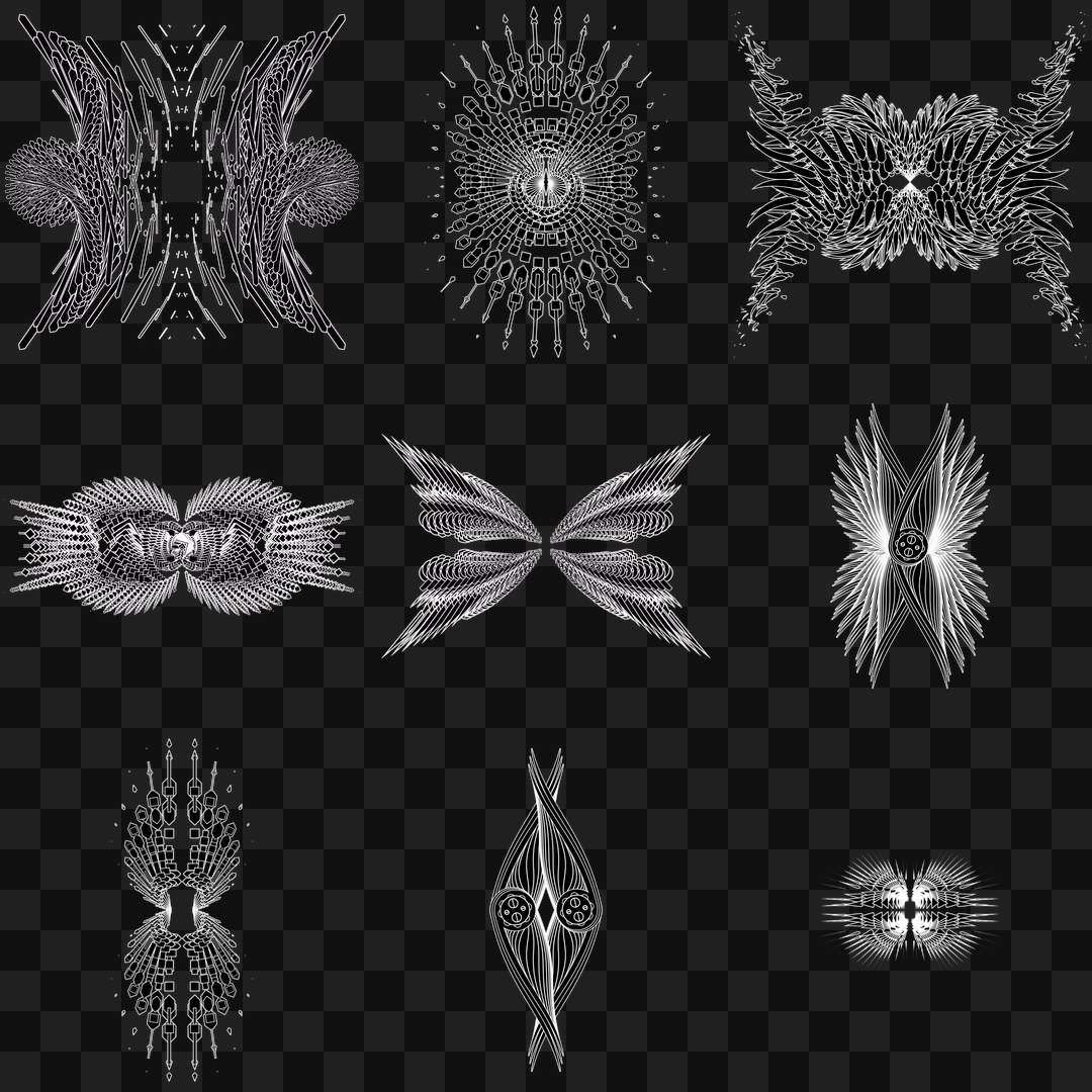 Iota frag quad wingset asset pack / 9 loops